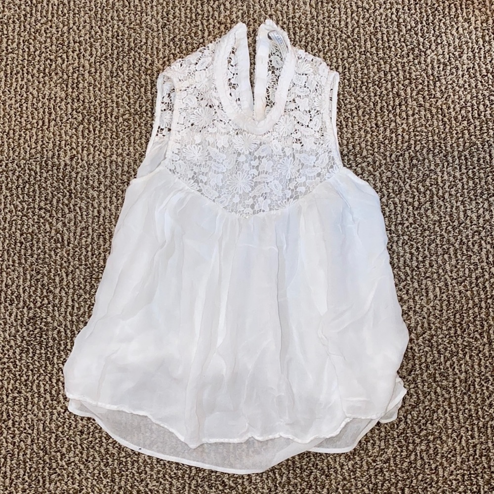 Zara trafuluc xs halter blouse lace button up
